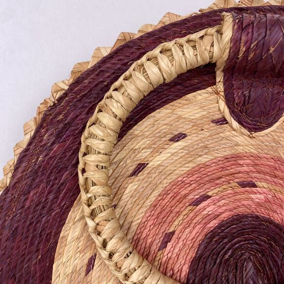 Raffia Wicker Color Block Handbag - Picture 2 of 4